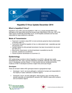 Hepatitis E Virus Update December 2014