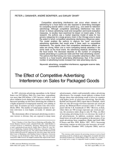 The Effect of Competitive Advertising Interference on Sales for