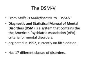 The DSM-V