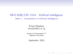 MCS 8100/CSC 2114 : Artificial Intelligence