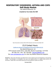 RESPIRATORY DISORDERS - Key Medical Resources
