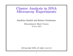 Cluster Analysis in DNA Microarray Experiments
