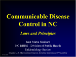 Communicable Disease Control in NC: The Laws, Principles, and