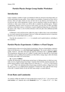 Particle Physics Design Group Studies Worksheet Introduction