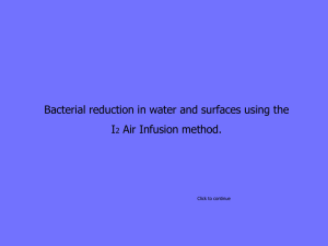 I2 Air Infuser protocol for bio-fouling water systems.