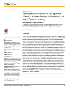 Heterogeneous Suppression of Sequential Effects in Random