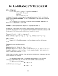 CHAP14 Lagrange`s Theorem