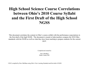 High School Science Course Correlations