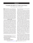 Editorial Circulating MicroRNAs in Cardiovascular Disease
