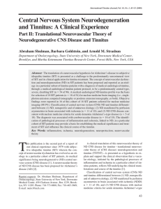 Central Nervous System Neurodegeneration and Tinnitus