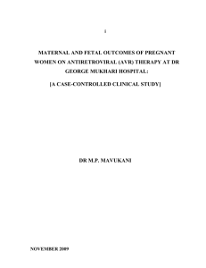 i MATERNAL AND FETAL OUTCOMES OF PREGNANT WOMEN