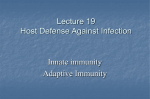 Lecture 7 Host Defense Against Infection
