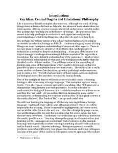 Introduction: Key Ideas, Central Dogma and Educational Philosophy