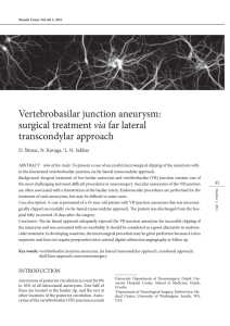 Vertebrobasilar junction aneurysm: surgical treatment via far lateral