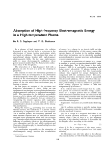 Absorption of High-frequency Electromagnetic Energy in a High