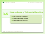 3.5 More on Zeros of Polynomial Functions