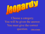 Unit 9 (Classification) Jeopardy Game