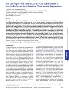 Article Are Convergent and Parallel Amino Acid Substitutions in