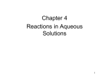 Chapter 4 Reactions in Aqueous Solutions