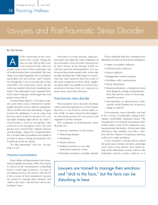 Lawyers and Post-Traumatic Stress Disorder