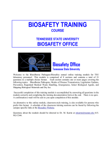 Bio-Safety Training Manual - Tennessee State University