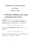 1 Preliminary definitions and results concerning metric spaces