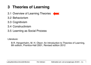 3 Theories of Learning