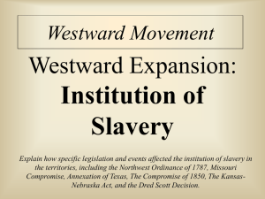 Westward Movement Institution of Slavery