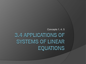 3.4 Applications of Systems of Linear Equations
