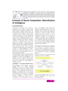 Evolution of Neural Computation :Naturalization of Intelligence