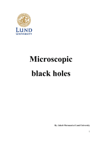 Microscopic black holes - Lund University Publications