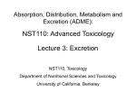 Advanced Toxicology Lecture 3: Excretion