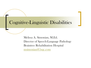 Cognitive-Linguistic Disabilities