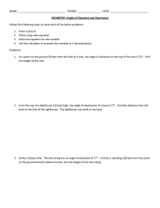 Angles of elevation and depression #1-6