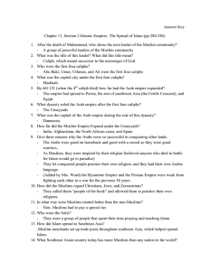 Answer Key Chapter 11, Section 2 Islamic Empires The Spread of