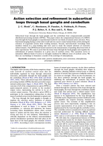 Action selection and refinement in subcortical loops through basal