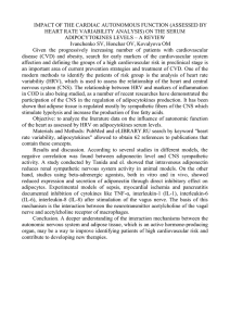 IMPACT OF THE CARDIAC AUTONOMOUS FUNCTION