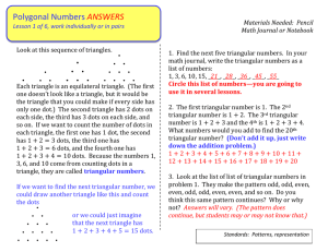 Polygonal Numbers ANSWERS