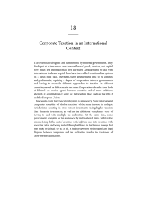 Corporate Taxation in an International Context
