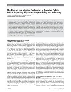 The Role of the Medical Profession in Swaying Public Policy