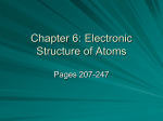 Chapter 6: Electronic Structure of Atoms