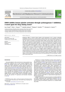 DMSO inhibits human platelet activation through cyclooxygenase