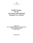 Quality Strategy For the New Mexico State Medicaid Managed Care