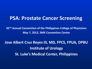 PSA: Prostate Cancer Screening - Philippine College of Physicians