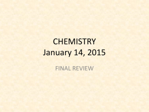 CHEMISTRY SEPTEMBER 11, 2014
