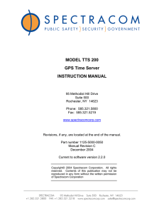 Instruction Manual for Model TTS 200 GPS Time Server