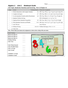 Algebra 2 Unit 2 Notebook Guide