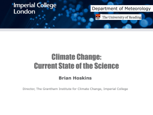 Brian Hoskins Presentation - Climate Change