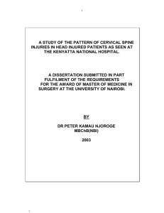 a study of the pattern of cervical spine injuries in head injured