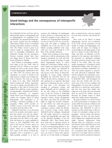 Island biology and the consequences of interspecific